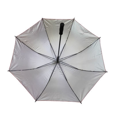 پوشش نقره ای Pongee 190T Semi Automatic Umbrella 27 Inch